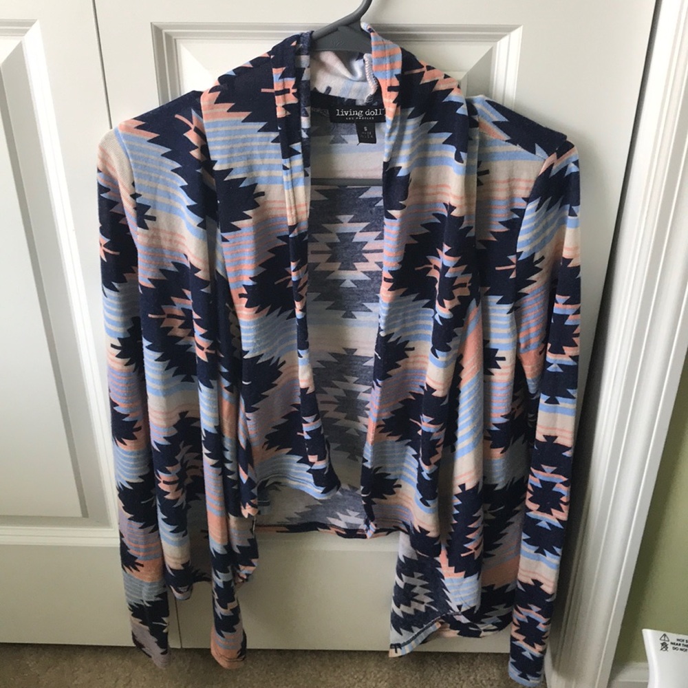 Aztec print cardigan